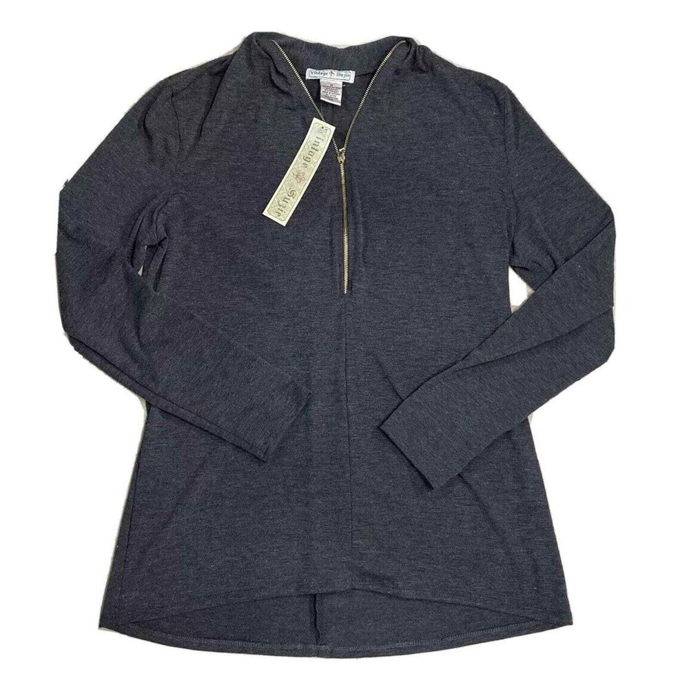 Warm Women's Medium Vintage Suzie Jacket Grey Zip-Up